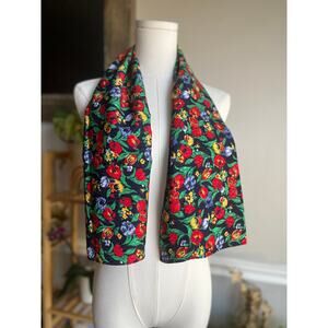 Vintage 90s Tulip Scarf Red and Yellow Tulips Spring